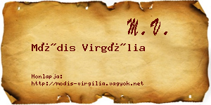Módis Virgília névjegykártya